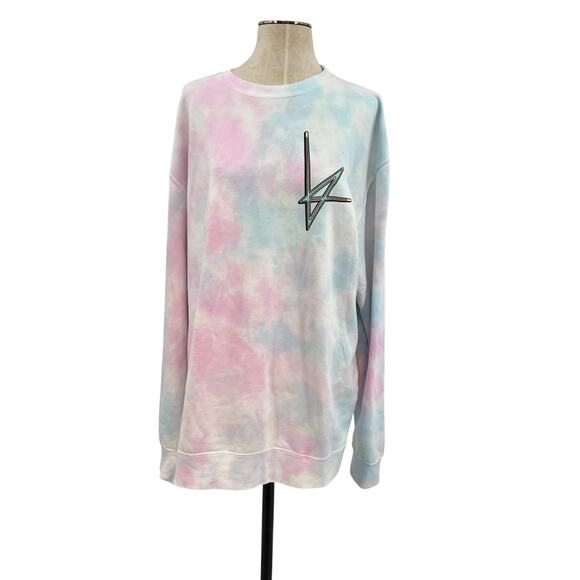 The Lumineers Brightside Roadside Motel Crewneck Sweatshirt Tie Dye Pink Blue XL - Picture 2 of 11